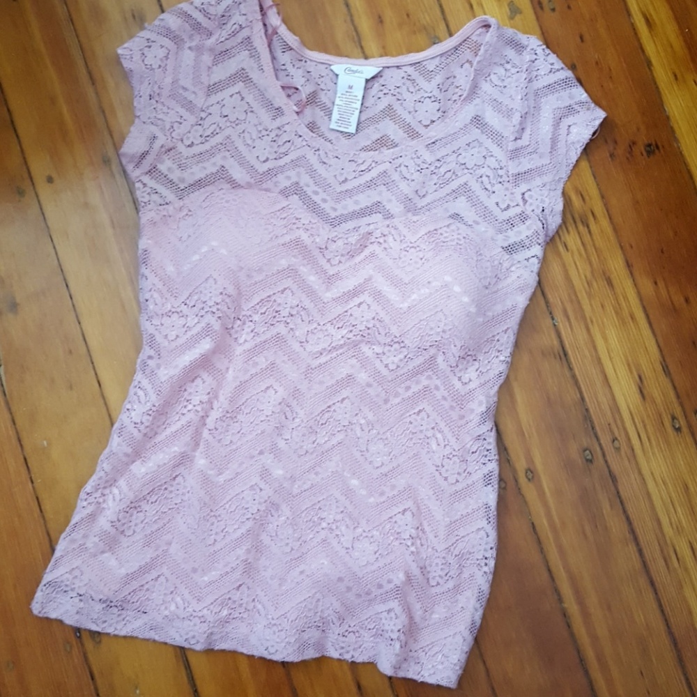 Baby pink lace top